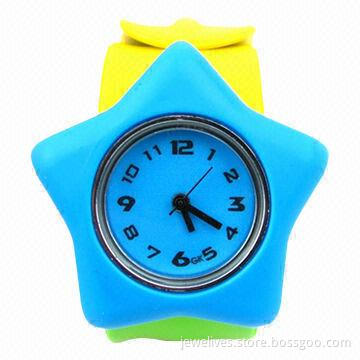 Hot Sale Silicone Slap Bracelet Watches with Star-shaped Design